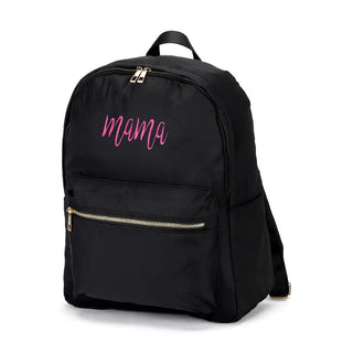 Mama Charlie Backpack Cute Mom Travel School Water Resistant Bag #M364VL-MAMA - Black - Backpack - Women’s