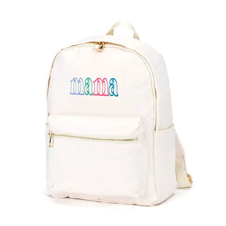 Mama Charlie Backpack Cute Mom Travel School Water Resistant Bag #M364VL-OMAMA - Creme - Backpack - Women’s