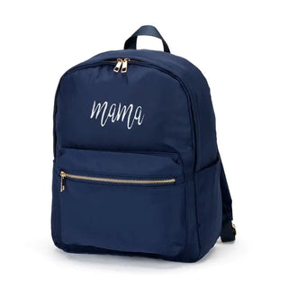 Mama Charlie Backpack Cute Mom Travel School Water Resistant Bag #M364VL-MAMA - Navy - Backpack - Women’s
