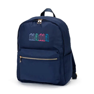 Mama Charlie Backpack Cute Mom Travel School Water Resistant Bag #M364VL-OMAMA - Navy - Backpack - Women’s