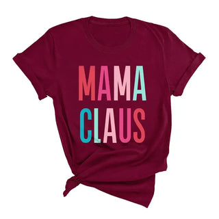 Mama Claus T Shirt Christmas Mom Holiday Graphic Festive Tee #HPTS-MC23 - T-Shirt (Graphic) - Women’s