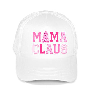 Mama Claus White Trucker Hat Christmas Mesh Cap for Moms #L197-SMMAC24 - White - Trucker Hat - Women’s