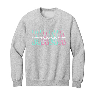 Mama Embroidered Sweatshirt #MSW-MAMA25 - Ash Grey / S - Sweatshirt - Women’s