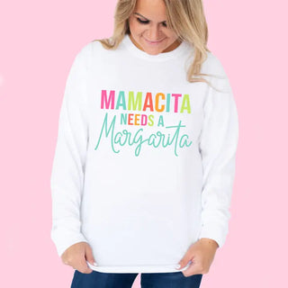 Mamacita Long Sleeve Shirt Cute Trendy Graphic Tee for Women #HPLS-MARG23 - Screen Printed T-Shirt - Women’s