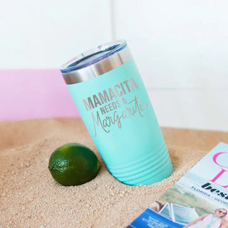 Mamacita Margarita Tumbler Teal 20oz Insulated Cup Girls Trip Gift #TWB20-MARG23-TEAL - Insulated Mug/Tumbler