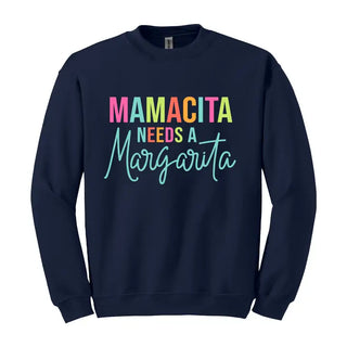 Mamacita Sweatshirt Cute Mama Graphic Cozy Everyday Pullover #HPSW-MARG23 - Navy / Small - Graphic Sweatshirt - Women’s
