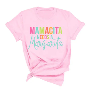 Mamacita T Shirt Funny Latina Inspired Graphic Casual Gift Tee #HPTS-MARG23 - Light Pink / Small - Screen Printed