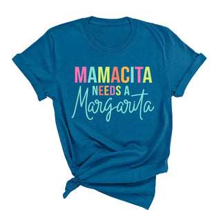 Mamacita T Shirt Funny Latina Inspired Graphic Casual Gift Tee #HPTS-MARG23 - Deep Teal / Small - Screen Printed