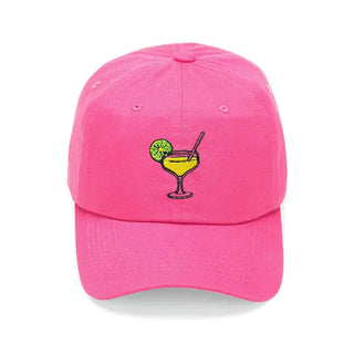 Margarita Embroidered Baseball Hat Fiesta Cocktail Cap for Women #M190VL-MARG - Hot Pink - Baseball Cap - Women’s