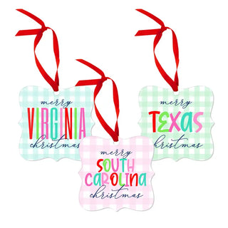 Merry Christmas State Ornament - 3 pc Set #SO-FR3 - Ornament
