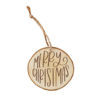 Merry Christmas Wood Ornament - 4 PC SET #LOR-S4W-MERRY