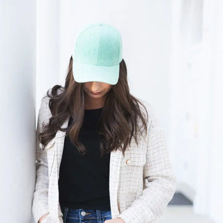 Mint Corduroy Baseball Cap - Blank #M193VL-MINTCORD - Baseball Cap - Women’s