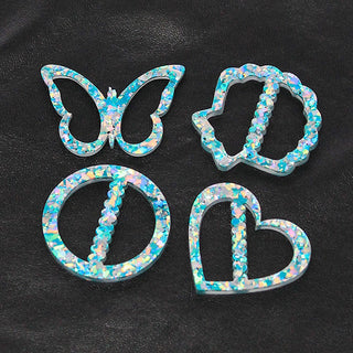 Mint Glitter Shirt Clips & Scarf Clips Set | Viv&Lou® Set of 4 pc #ACSR4-MINTGLIT - scarf clip