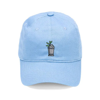 Mint Julep Embroidered Baseball Hat Derby Cocktail Cap for Women #M190VL-JULEP24 - Light Blue - Baseball Cap - Women’s