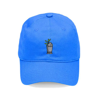 Mint Julep Embroidered Baseball Hat Derby Cocktail Cap for Women #M190VL-JULEP24 - Blue - Baseball Cap - Women’s