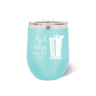 Mint Julep Tumbler Teal 12oz Insulated Cup Kentucky Derby Day Gift #TWB12-JULEP-TEAL - Insulated Mug/Tumbler