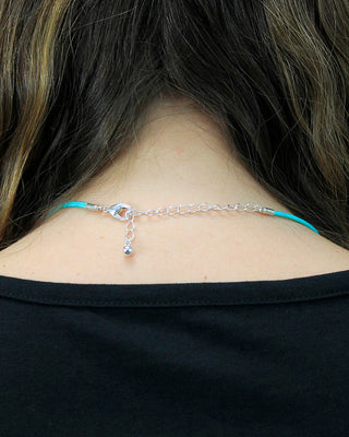 Mint Leatherette Choker Necklace with Butterfly #ACN2671MINT-BFLY - Pendant/Charm Necklace