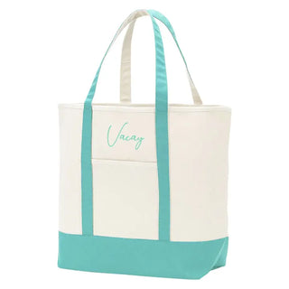 Mint Vacay Everyday Tote Tropical Canvas Travel Beach Shoulder Bag #M733VL-MINT-MTVAC - Tote Bag - Women’s