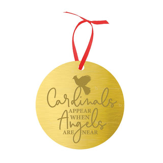 Mirrored Gold Cardinal Acrylic Personalized Ornament #ACOR-PERS-ANG-MRGD - Ornament