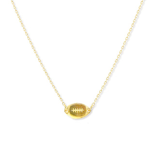 Mirrored Gold Football Necklace #ACN-FB-MRGD - Pendant/Charm Necklace
