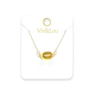 Mirrored Gold Football Necklace #ACN-FB-MRGD - Pendant/Charm Necklace