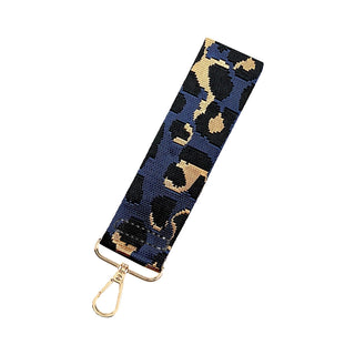 Navy Leopard Wristlet Strap