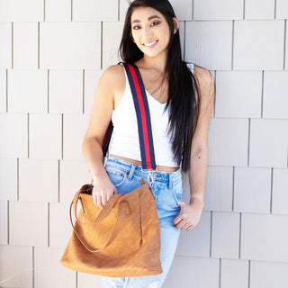 Navy & Red Stripe Crossbody  Strap