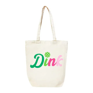 Multicolor Dink Pickleball Large Canvas Tote Cute Court Player Gift Bag #HPT2518-DINK - Tote Bag - Women’s