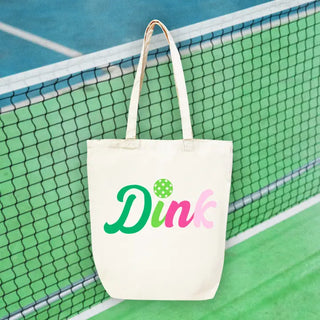 Multicolor Dink Pickleball Large Canvas Tote Cute Court Player Gift Bag #HPT2518-DINK - Tote Bag - Women’s