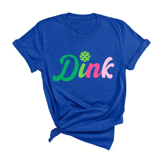 Multicolor Dink Pickleball T Shirt Paddle Sports Graphic Tee #DINK - Screen Printed T-Shirt - Women’s