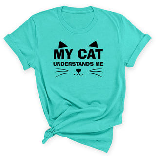 My Cat Understands Me Funny Cat Lover Graphic Shirt Pet Mom Tee #HPTS43-MYCAT-K - Small / Mint - Screen Printed T-Shirt