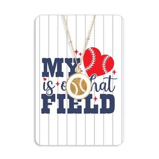 My Heart is on That Field Keepsake Necklace Card #VLJC-2638BB-HRTFIELD - Keepsake Coin/Token