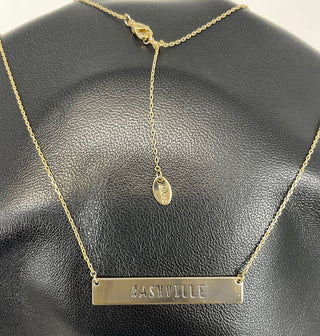 Nashville Bar Pendant Necklace #EN1397-NASHVILLE