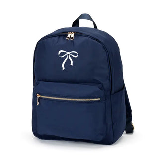 Navy Bow Charlie Backpack Cute School Travel Water Resistant Book Bag #M364VL-NAVY-BOW - Backpack - Women’s