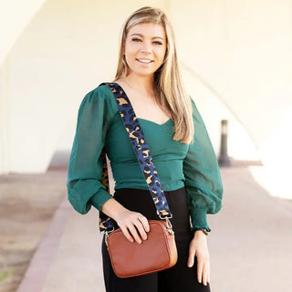 Navy Leopard Crossbody Strap #MNA109VL-NYLPRD - Bag Strap - Women’s
