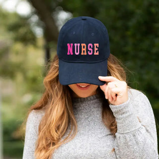 Nurse Embroidered Baseball Cap RN Gift Pink Medical Hat #M190VL-AQ-PKNUR - Baseball Cap - Women’s