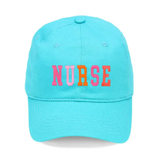 Nurse Embroidered Baseball Cap RN Gift Pink Medical Hat #M190VL-AQ-PKNUR - Aqua - Baseball Cap - Women’s