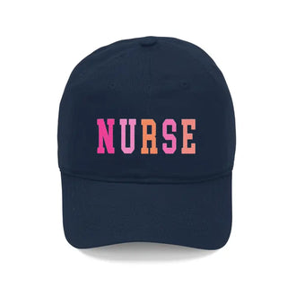 Nurse Embroidered Baseball Cap RN Gift Pink Medical Hat #M190VL-AQ-PKNUR - Navy - Baseball Cap - Women’s