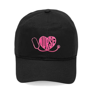 Nurse Heart Embroidered Baseball Cap rn Gift Hat for Women #M190VL-BLK-HRTNUR - Black - Baseball Cap - Women’s