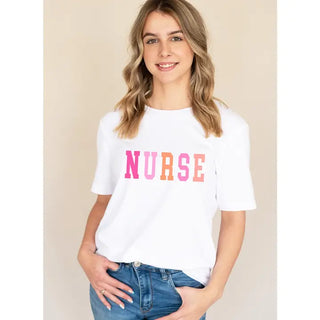 Nurse T Shirt Healthcare RN Medical Graphic Appreciation Gift Tee #HPTS-HMINTSM-PKNUR - Screen Printed T-Shirt - Women’s