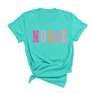 Nurse T Shirt Healthcare RN Medical Graphic Appreciation Gift Tee #HPTS-HMINTSM-PKNUR - Heather Mint / Small - Screen