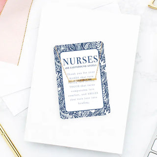 Nurses are Angels Keepsake Necklace Card #VLJC-1347GD-NURANG - Pendant/Charm Necklace