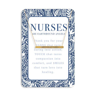 Nurses are Angels Keepsake Necklace Card #VLJC-1347GD-NURANG - Pendant/Charm Necklace