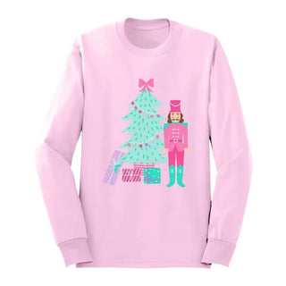 Nutcracker Long Sleeve Shirt Christmas Holiday Graphic Tee #HPLS-NUTCRACKER - Light Pink / Small - Graphic Sweatshirt