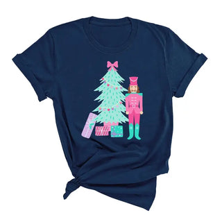 Nutcracker T Shirt Classic Christmas Ballet Holiday Graphic Tee #HPTS-NUTCRACKER - Navy / Small - Screen Printed