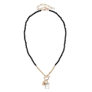 Onyx Lisa Necklace #VLJ6486-BLK - Pendant/Charm Necklace