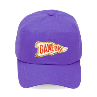 Orange Baseball Pennant Patch Hat Purple Gameday Cap Unisex #L190-PUR-GDPEN-ORG - Baseball Cap - Women’s
