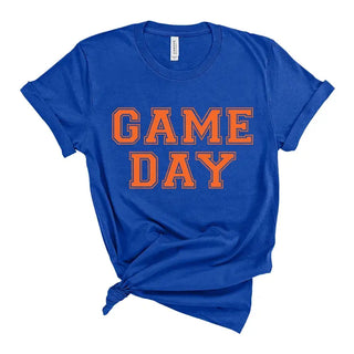 Orange Game Day T Shirt Football Tailgate College Fan Graphic Tee #HPTS-RBLSM-ORGGD - Royal Blue / Small - Screen