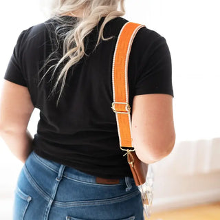 Orange Greek Key Crossbody Strap #MNA109VL-ORGGK - Bag Strap - Women’s