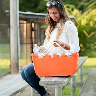 Orange Market Tote Canvas Shopping Beach Grocery Everyday Bag #MARKETVL-ORG